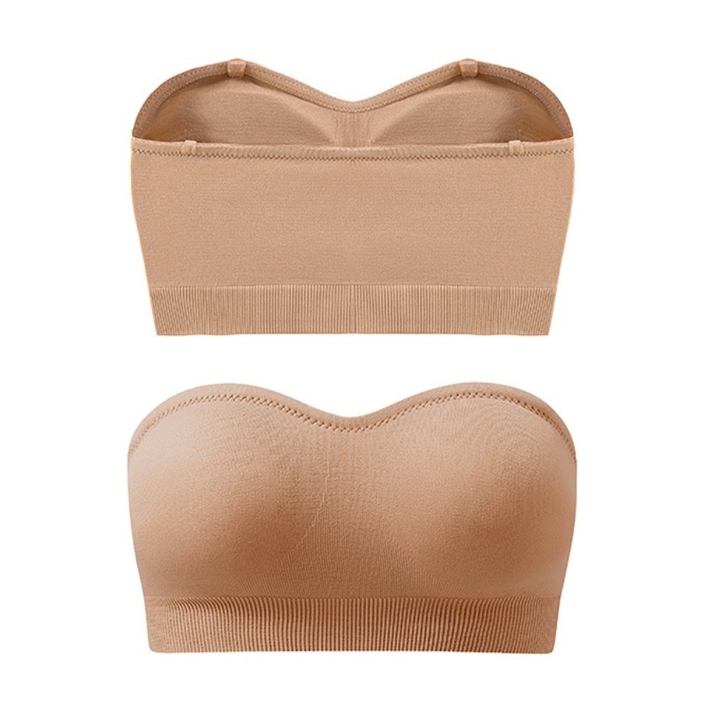 Push Up Bra Silicone - Bequemer, gepolsterter, trägerloser Bandeau-BH, rutschfester Silikon-Push-Up-Tube-Top-BH,